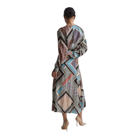 NWT Reiss Allegra Scarf Print Midi Dress - Picture 3 of 7